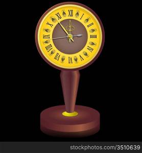 The vintage clock shortly before midnight. vector.