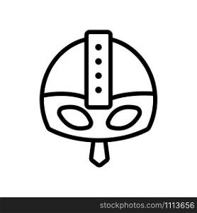 the warrior s helmet icon vector. Thin line sign. Isolated contour symbol illustration. the warrior s helmet icon vector. Isolated contour symbol illustration