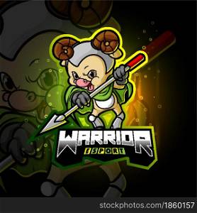 The warrior sheep esport mascot design
