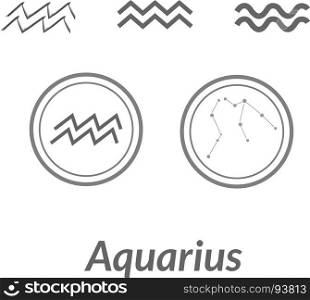 The Water-Bearer aquarius sing. Star constellation vector element. Age of aquarius constellation zodiac symbol on light background.. The Water-Bearer aquarius sings set. Star constellation vector element. Age of aquarius constellation zodiac symbol on light white background.
