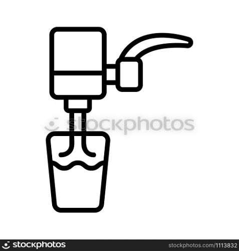The water pump is a vector icon. Thin line sign. Isolated contour symbol illustration. The water pump is a vector icon. Isolated contour symbol illustration