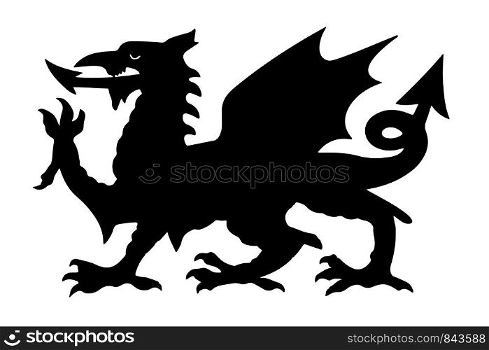 The Welsh Black Dragon Vector illustration eps 10 .. Welsh Black Dragon Vector illustration