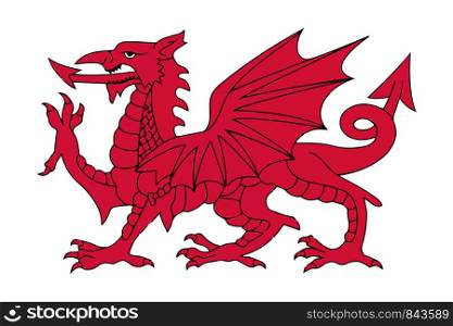 The Welsh Red Dragon Vector illustration eps 10.. Welsh Red Dragon Vector illustration