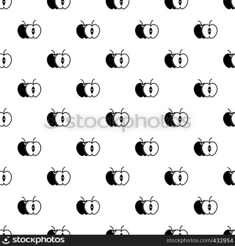 The whole apple and half pattern seamless in simple style vector illustration. The whole apple and half pattern vector