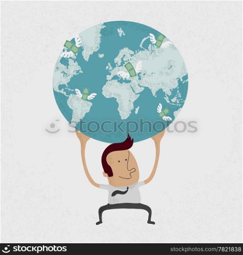 The whole world is in the hands of a businessman , eps10 vector format