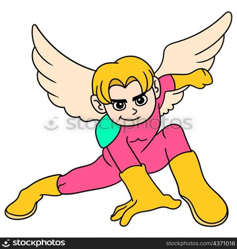 the winged handsome male superhero with super powers