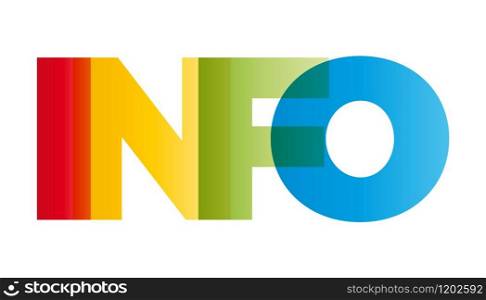 The word Info. Vector banner with the text colored rainbow.