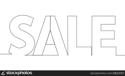 The word sale is drawn with one line and disappears. The word sale is drawn with one line and disappears.