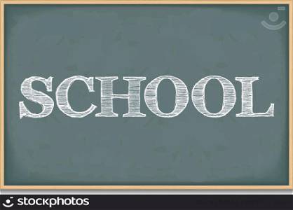 The word school on blackboard