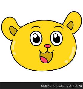 the yellow bear head laughed happily