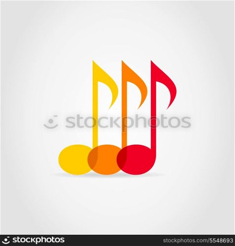 The yellow, orange and red note on a grey background