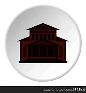 Theater building icon in flat circle isolated vector illustration for web. Theater building icon circle