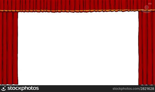 Theater curtain on white background vector illustration
