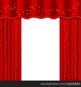 Theater curtains with copy space, vector illustration (mesh used)