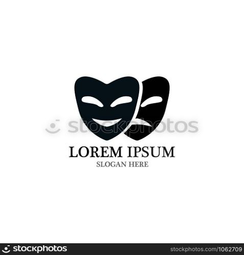 Theater mask logo and symbol vector