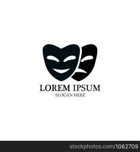 Theater mask logo and symbol vector