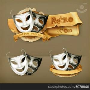 Theater masks, vector icon