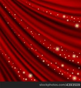 Theater red curtain. Clipping Mask. Mesh.