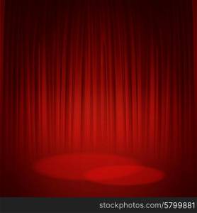 Theater stage with red curtain. Vector illustration. Theater stage with red curtain. Vector illustration EPS 10