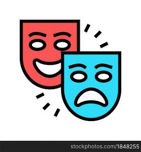 theater tragedy and comedy color icon vector. theater tragedy and comedy sign. isolated symbol illustration. theater tragedy and comedy color icon vector illustration