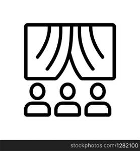 Theatre audience icon vector. Thin line sign. Isolated contour symbol illustration. Theatre audience icon vector. Isolated contour symbol illustration