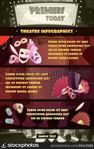 Theatre Infographic Illustration. Color cartoon infographic depicting ...