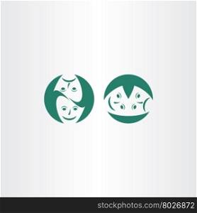 theatre masks icon vector logo