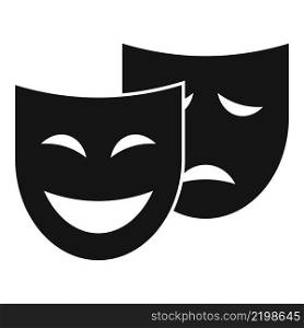 Theatre scenario mask icon simple vector. Film movie. Book client. Theatre scenario mask icon simple vector. Film movie