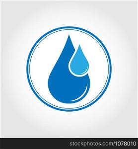 Theme of ecology and environmental protection. Logo for clean water, weather, water supply or plumbing . Flat design.