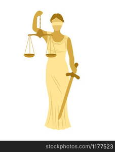 Themis icon isolated on white background. Goddess of order and justice vector illustration. Themis icon isolated on white