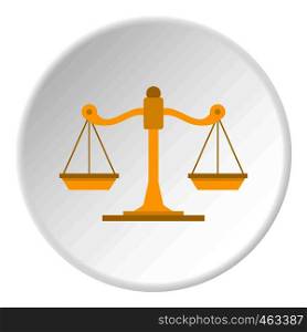 Themis libra icon in flat circle isolated vector illustration for web. Themis libra icon circle