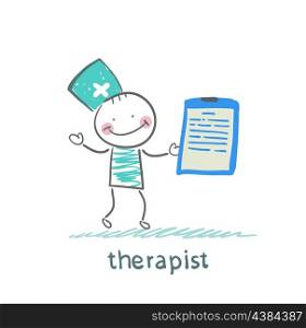 therapist holding folder in hand