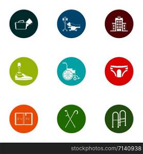 Therapist icons set. Flat set of 9 therapist vector icons for web isolated on white background. Therapist icons set, flat style