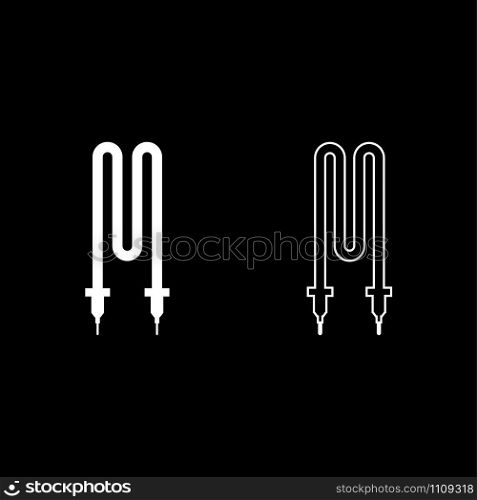Thermal electric heating element icon outline set white color vector illustration flat style simple image