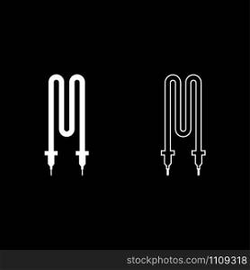 Thermal electric heating element icon outline set white color vector illustration flat style simple image