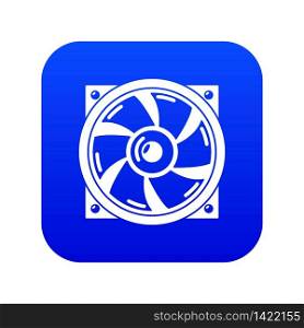Thermal fan icon blue vector isolated on white background. Thermal fan icon blue vector