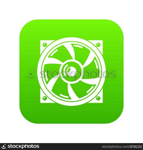 Thermal fan icon green vector isolated on white background. Thermal fan icon green vector