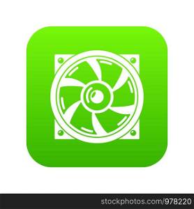 Thermal fan icon green vector isolated on white background. Thermal fan icon green vector