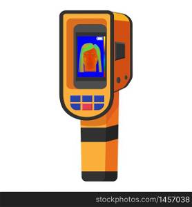 Thermal scaner camera infrared. Portable Visualize temperature differences thermometer, thermographic for the environment and people. Thermal scaner camera infrared. Portable Visualize temperature differences thermometer, thermographic for the environment and people. Vector illustration isolated