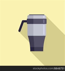 Thermo bottle icon flat vector. Mug cup. Water vacuum. Thermo bottle icon flat vector. Mug cup