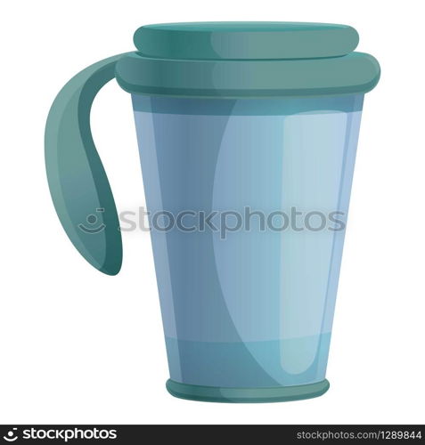 Thermo cup icon. Cartoon of thermo cup vector icon for web design isolated on white background. Thermo cup icon, cartoon style