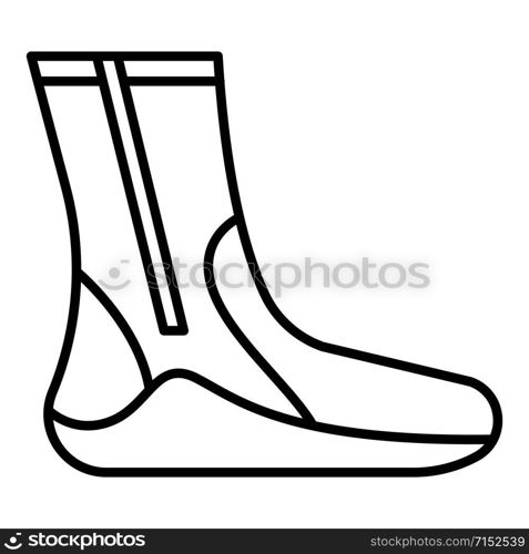 Thermo sock icon. Outline thermo sock vector icon for web design isolated on white background. Thermo sock icon, outline style