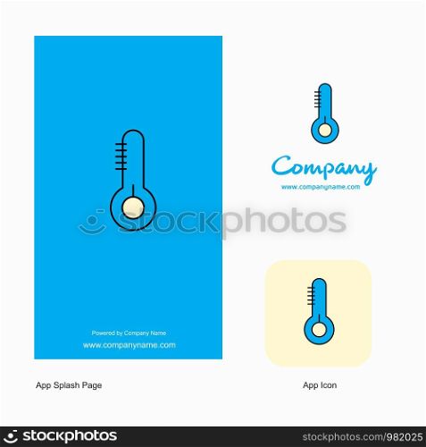 Thermometer Company Logo App Icon and Splash Page Design. Creative Business App Design Elements