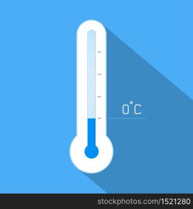 Thermometer cool winter temperature. Vector illustration.