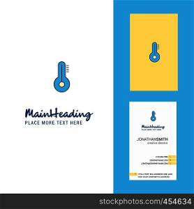 Thermometer Creative Logo and business card. vertical Design Vector