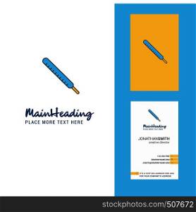 Thermometer Creative Logo and business card. vertical Design Vector