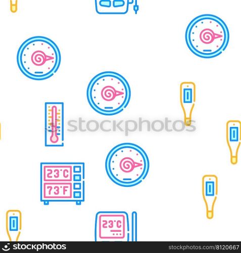 Thermometer Device Vector Seam≤ss Pattern Color Li≠Illustration. Thermometer Device Vector Seam≤ss Pattern