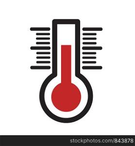Thermometer flat icon on white, stock vector illustration
