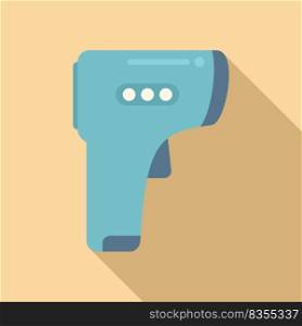 Thermometer gun icon flat vector. Family health. Man patient. Thermometer gun icon flat vector. Family health
