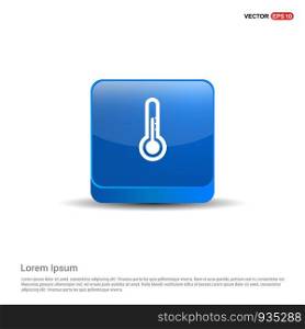 thermometer Icon - 3d Blue Button.